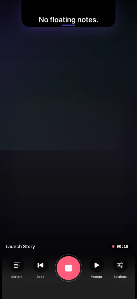 Notchalant iPhone recording view