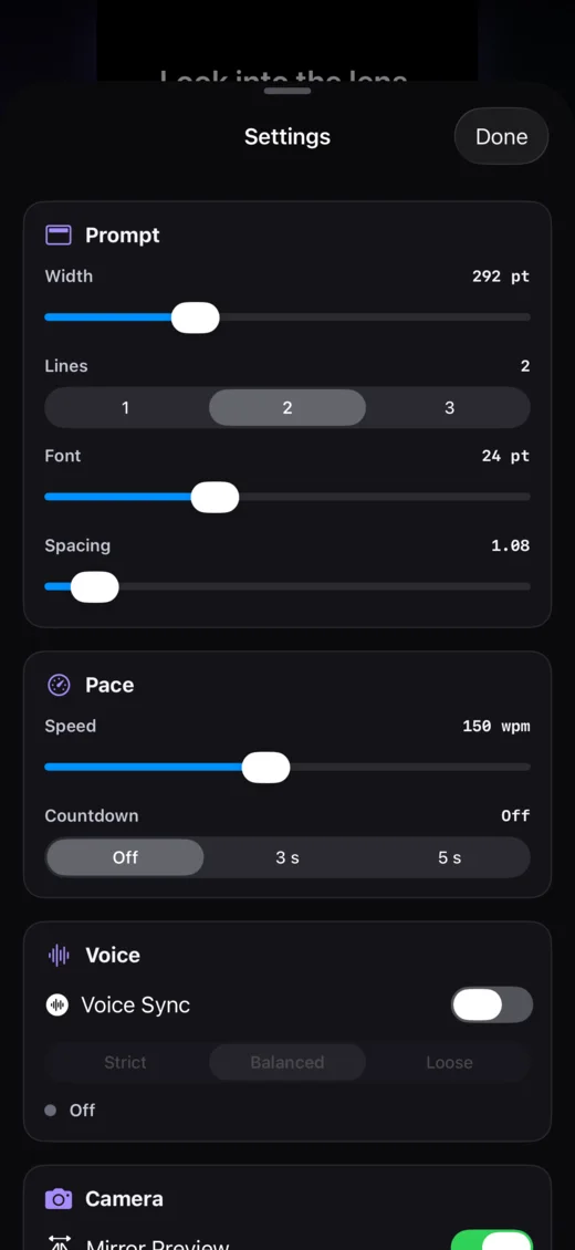 Notchalant iPhone prompt settings